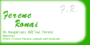 ferenc ronai business card